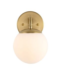 JONATHAN Y Louis Parisian Globe 1-Light Metal/Frosted Glass Modern Contemporary LED Vanity -Costway Shop 20904728 fpx