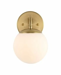 JONATHAN Y Louis Parisian Globe 1-Light Metal/Frosted Glass Modern Contemporary LED Vanity -Costway Shop 20904728 fpx