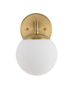 JONATHAN Y Louis Parisian Globe 1-Light Metal/Frosted Glass Modern Contemporary LED Vanity -Costway Shop 20904729 fpx