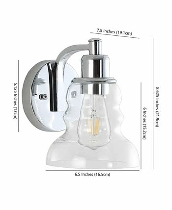 JONATHAN Y Manhattan Vintage-like 1-Light Industrial Rustic LED Vanity 4 JONATHAN Y Manhattan Vintage-like 1-Light Industrial Rustic LED Vanity - Image 2