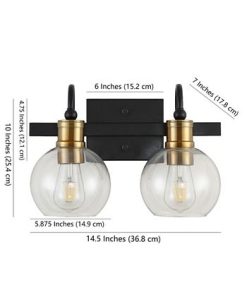 JONATHAN Y Marais 2-Light Rustic Vintage-Inspired LED Vanity Light 3 JONATHAN Y Marais 2-Light Rustic Vintage-Inspired LED Vanity Light -Costway Shop 20904944 fpx