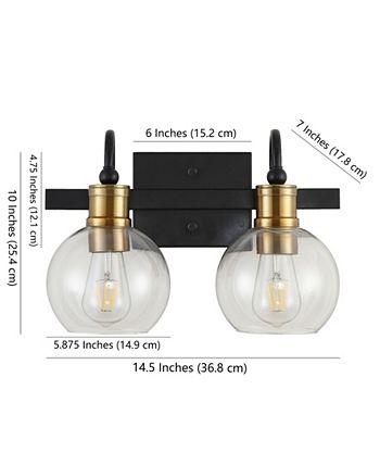 Marais 2-Light Rustic Vintage-Inspired LED Vanity Light JONATHAN Y Marais 2-Light Rustic Vintage-Inspired LED Vanity Light -Costway Shop