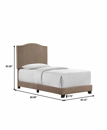 HomeFare Stitched Camel Back Upholstered Bed, Twin 4 HomeFare Stitched Camel Back Upholstered Bed, Twin - Image 2