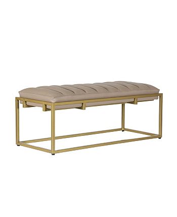 Riebe Contemporary Handmade Channel Stitch Ottoman Bench Noble House Riebe Contemporary Handmade Channel Stitch Ottoman Bench -Costway Shop