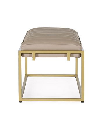 Riebe Contemporary Handmade Channel Stitch Ottoman Bench Noble House Riebe Contemporary Handmade Channel Stitch Ottoman Bench -Costway Shop