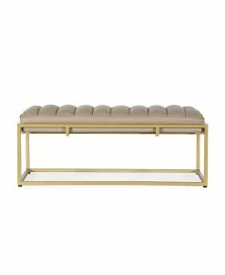 Noble House Riebe Contemporary Handmade Channel Stitch Ottoman Bench
