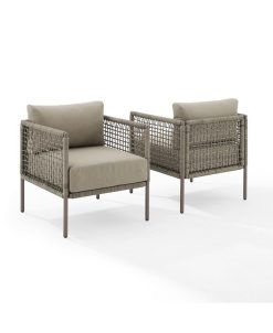 Crosley Ali Bay 2 Piece Outdoor Wicker Armchair Set