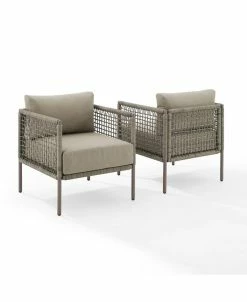 Crosley Ali Bay 2 Piece Outdoor Wicker Armchair Set