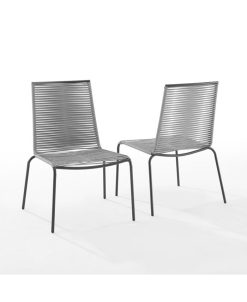 Crosley Fenton 2 Piece Outdoor Wicker Stackable Chair Set
