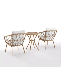 Crosley Juniper 3 Piece Indoor Outdoor Wicker Bistro Set -Costway Shop 22590897 fpx