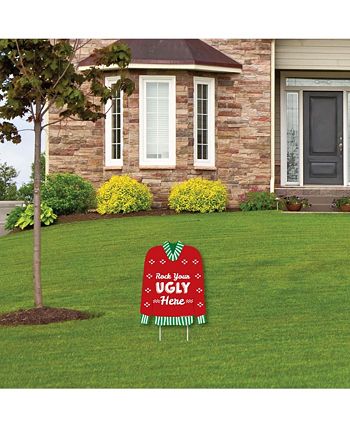Ugly Sweater - Outdoor Lawn Sign - Holiday & Christmas Party Yard Sign - 1 Pc Big Dot Of Happiness Ugly Sweater - Outdoor Lawn Sign - Holiday & Christmas Party Yard Sign - 1 Pc -Costway Shop