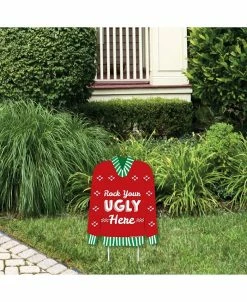 Big Dot Of Happiness Ugly Sweater - Outdoor Lawn Sign - Holiday & Christmas Party Yard Sign - 1 Pc