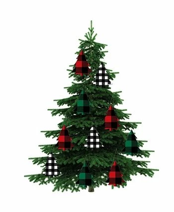 Big Dot Of Happiness Liday Plaid Trees - Outdoor Christmas Porch & Tree Yard Decor - 10 Pc 4 Big Dot Of Happiness Liday Plaid Trees - Outdoor Christmas Porch & Tree Yard Decor - 10 Pc - Image 2