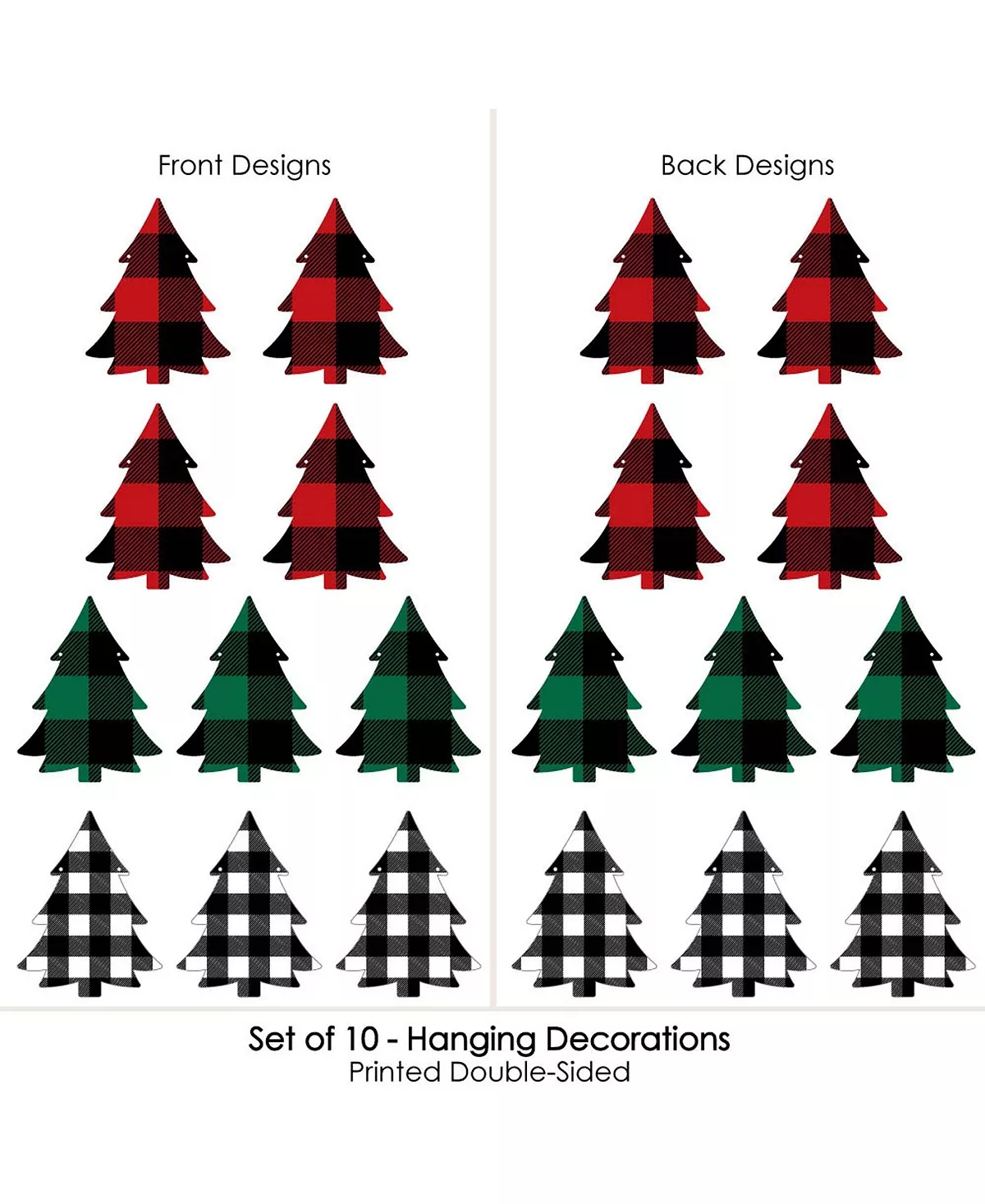 Big Dot Of Happiness Liday Plaid Trees - Outdoor Christmas Porch & Tree Yard Decor - 10 Pc 5 Big Dot Of Happiness Liday Plaid Trees - Outdoor Christmas Porch & Tree Yard Decor - 10 Pc - Image 3