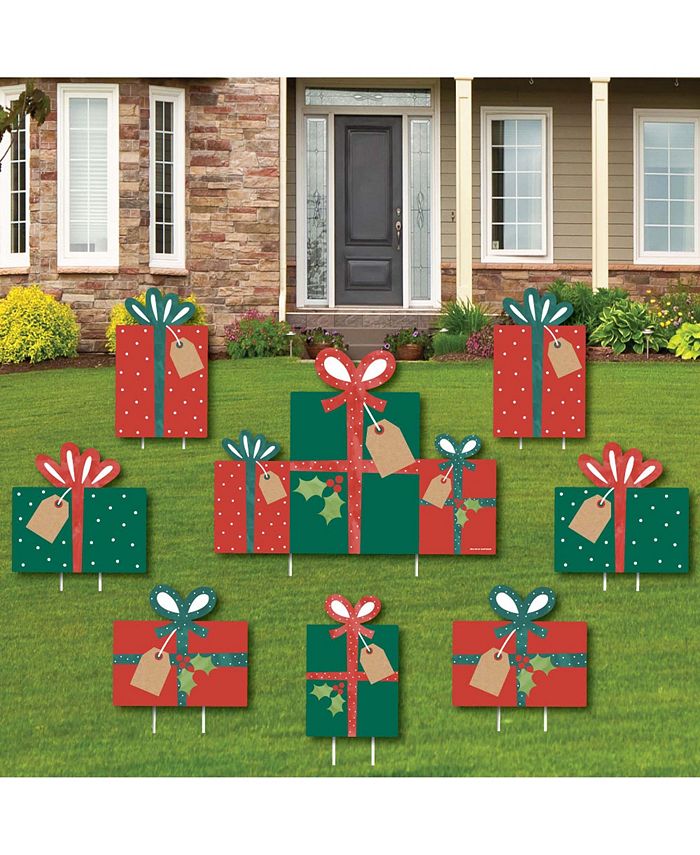 y Holiday Presents - Outdoor Lawn Decor - Christmas Yard Signs - Set Of 8 Big Dot Of Happiness Y Holiday Presents - Outdoor Lawn Decor - Christmas Yard Signs - Set Of 8 -Costway Shop