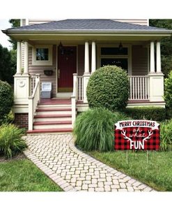 Big Dot Of Happiness Prancing Plaid - Holiday Yard Sign Lawn Decor - Merry Christmas Party Yardy Sign -Costway Shop 23265570 fpx