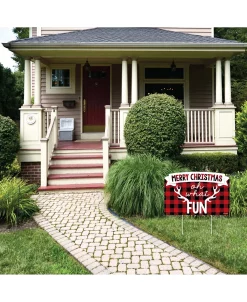 Big Dot Of Happiness Prancing Plaid - Holiday Yard Sign Lawn Decor - Merry Christmas Party Yardy Sign -Costway Shop 23265570 fpx