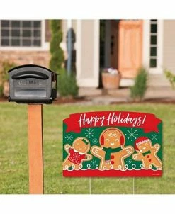 Big Dot Of Happiness Gingerbread Christmas - Yard Sign Lawn Decor - Happy Holidays Party Yardy Sign -Costway Shop 23265590 fpx