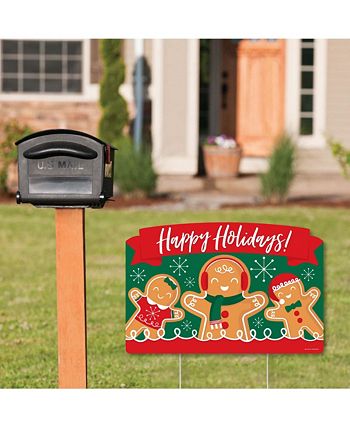 Gingerbread Christmas - Yard Sign Lawn Decor - Happy Holidays Party Yardy Sign Big Dot Of Happiness Gingerbread Christmas - Yard Sign Lawn Decor - Happy Holidays Party Yardy Sign -Costway Shop