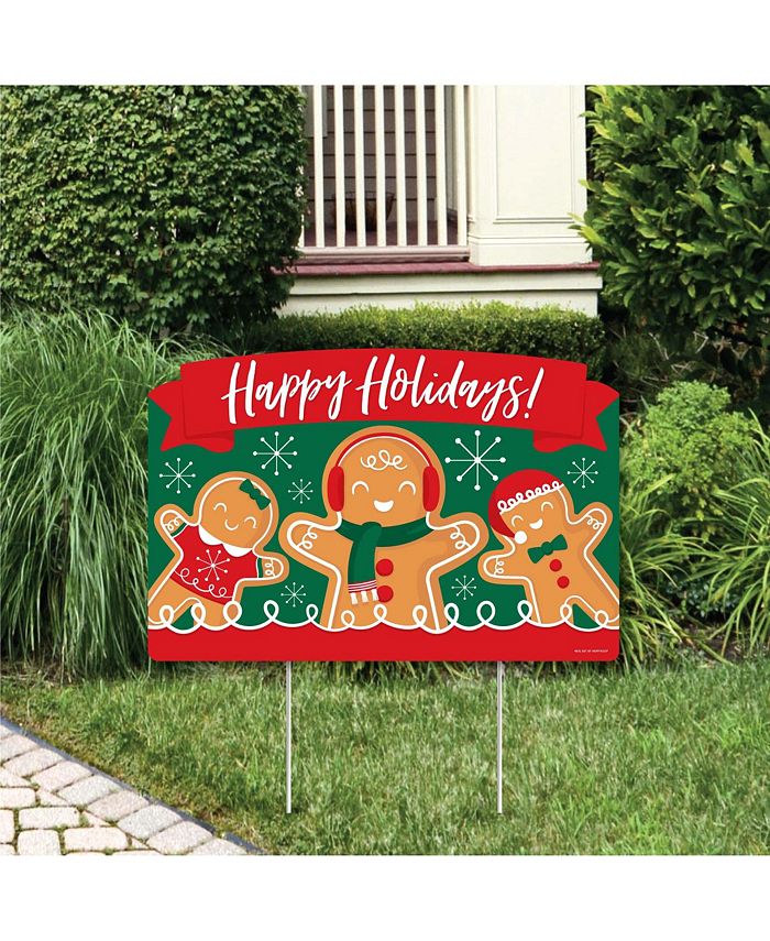 Gingerbread Christmas - Yard Sign Lawn Decor - Happy Holidays Party Yardy Sign Big Dot Of Happiness Gingerbread Christmas - Yard Sign Lawn Decor - Happy Holidays Party Yardy Sign -Costway Shop