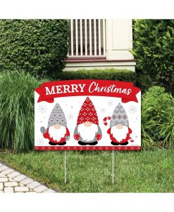 Big Dot Of Happiness Christmas Gnomes - Holiday Yard Lawn Decor - Merry Christmas Party Yardy Sign