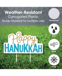 Big Dot Of Happiness Ukkah Bear - Lawn Decor - Chanukah Holiday Sweater Yard Signs - Set Of 8 -Costway Shop 23266266 fpx