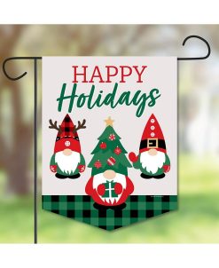Big Dot Of Happiness Red And Green Holiday Gnomes Yard Home Décor Christmas Garden Flag 12 X 15.25