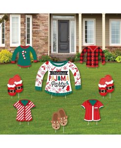Big Dot Of Happiness Christmas Pajamas Outdoor Lawn Decorations - Holiday Party Yard Signs 8 Ct