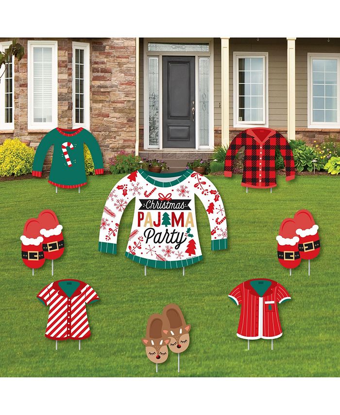Christmas Pajamas Outdoor Lawn Decorations - Holiday Party Yard Signs 8 Ct Big Dot Of Happiness Christmas Pajamas Outdoor Lawn Decorations - Holiday Party Yard Signs 8 Ct -Costway Shop
