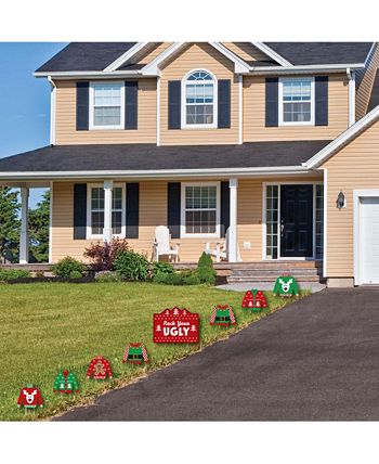 Ugly Sweater - Outdoor Lawn Decor - Holiday & Christmas Yard Signs - Set Of 8 Big Dot Of Happiness Ugly Sweater - Outdoor Lawn Decor - Holiday & Christmas Yard Signs - Set Of 8 -Costway Shop