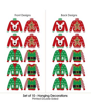 Ugly Sweater - Outdoor Hanging Holiday And Christmas Party Decor - 10 Pc Big Dot Of Happiness Ugly Sweater - Outdoor Hanging Holiday And Christmas Party Decor - 10 Pc -Costway Shop