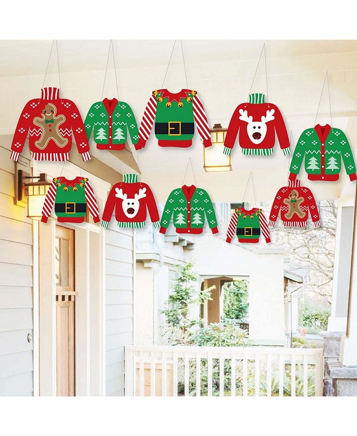 Ugly Sweater - Outdoor Hanging Holiday And Christmas Party Decor - 10 Pc Big Dot Of Happiness Ugly Sweater - Outdoor Hanging Holiday And Christmas Party Decor - 10 Pc -Costway Shop