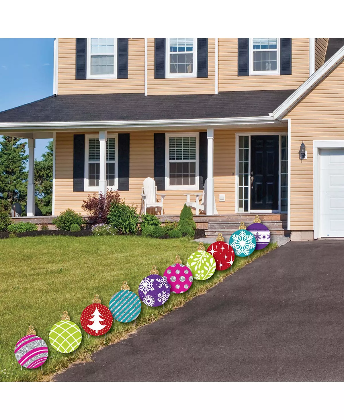 Big Dot Of Happiness Colorful Ornaments Lawn Decor - Outdoor Holiday & Christmas Yard Decor - 10 Pc 5 Big Dot Of Happiness Colorful Ornaments Lawn Decor - Outdoor Holiday & Christmas Yard Decor - 10 Pc - Image 3