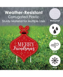 Big Dot Of Happiness Red & Gold Friendsmas - Lawn Decor - Friends Christmas Yard Signs - Set Of 8 -Costway Shop 23268857 fpx