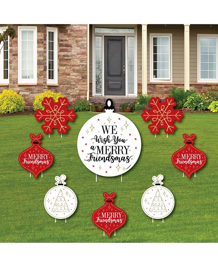 Red & Gold Friendsmas - Lawn Decor - Friends Christmas Yard Signs - Set Of 8 Big Dot Of Happiness Red & Gold Friendsmas - Lawn Decor - Friends Christmas Yard Signs - Set Of 8 -Costway Shop