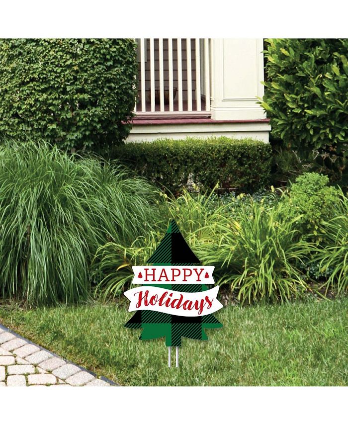 Big Dot Of Happiness Liday Plaid Trees - Happy Holidays Outdoor Lawn Sign Christmas Yard Sign 1 Pc 3 Big Dot Of Happiness Liday Plaid Trees - Happy Holidays Outdoor Lawn Sign Christmas Yard Sign 1 Pc