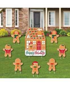 Big Dot Of Happiness Gingerbread Christmas - Lawn Decor - Gingerbread Man Holiday Yard Signs - 8 Ct