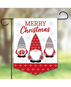 Big Dot Of Happiness Christmas Gnomes - Outdoor Yard Home Decor - Holiday Garden Flag - 12 X 15.25 In