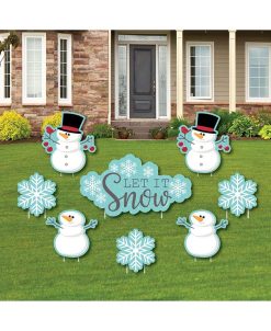 Big Dot Of Happiness Let It Snow - Snowman - Lawn Decor - Christmas & Holiday Yard Signs - Set Of 8