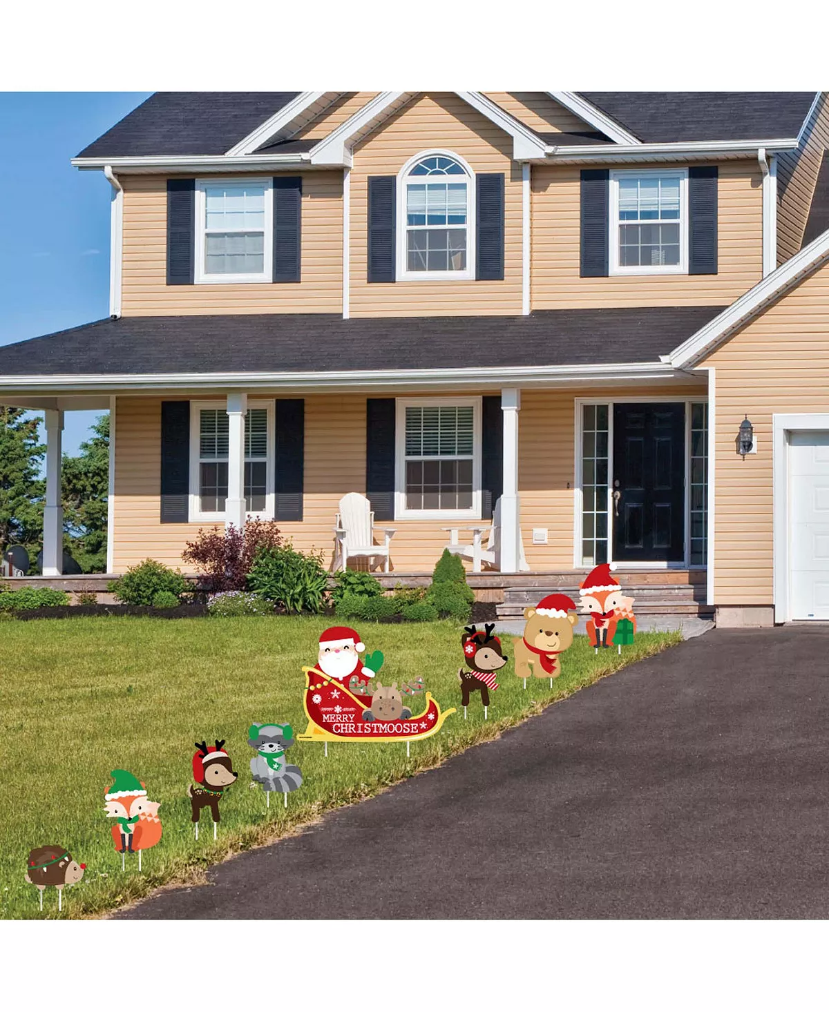 Big Dot Of Happiness Woodland Christmas Santa Sleigh - Lawn Decor - Holiday Yard Signs - Set Of 8 5 Big Dot Of Happiness Woodland Christmas Santa Sleigh - Lawn Decor - Holiday Yard Signs - Set Of 8 - Image 3