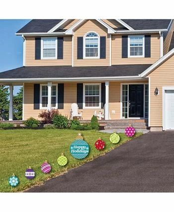Big Dot Of Happiness Colorful Ornaments - Lawn Decor - Holiday & Christmas Yard Signs - Set Of 8 4 Big Dot Of Happiness Colorful Ornaments - Lawn Decor - Holiday & Christmas Yard Signs - Set Of 8 - Image 2