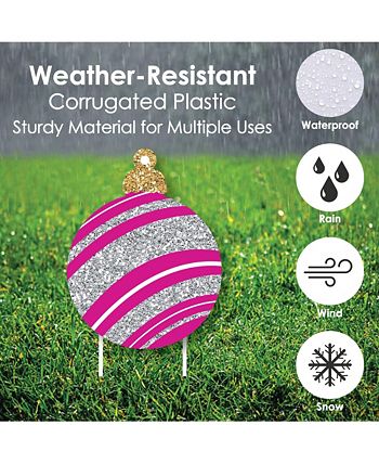 Big Dot Of Happiness Colorful Ornaments - Lawn Decor - Holiday & Christmas Yard Signs - Set Of 8 5 Big Dot Of Happiness Colorful Ornaments - Lawn Decor - Holiday & Christmas Yard Signs - Set Of 8 - Image 3
