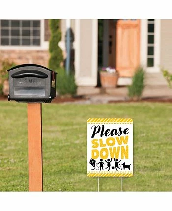 Big Dot Of Happiness Please Slow Down - Outdoor Lawn Sign - Kids At Play Neighborhood Yard Sign 1 Pc 4 Big Dot Of Happiness Please Slow Down - Outdoor Lawn Sign - Kids At Play Neighborhood Yard Sign 1 Pc - Image 2