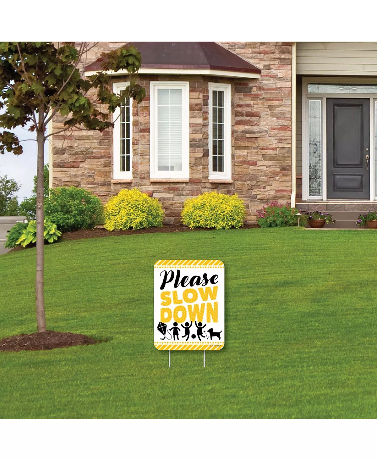 Big Dot Of Happiness Please Slow Down - Outdoor Lawn Sign - Kids At Play Neighborhood Yard Sign 1 Pc 5 Big Dot Of Happiness Please Slow Down - Outdoor Lawn Sign - Kids At Play Neighborhood Yard Sign 1 Pc - Image 3