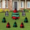 Big Dot Of Happiness Liday Plaid Trees - Lawn Decor - Buffalo Plaid Christmas Yard Signs - Set Of 8 -Costway Shop 23278534 fpx