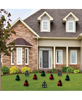 liday Plaid Trees - Lawn Decor - Outdoor Christmas Party Yard Decor - 10 Pc Big Dot Of Happiness Liday Plaid Trees - Lawn Decor - Outdoor Christmas Party Yard Decor - 10 Pc -Costway Shop