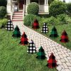 Big Dot Of Happiness Liday Plaid Trees - Lawn Decor - Outdoor Christmas Party Yard Decor - 10 Pc -Costway Shop 23278537 fpx