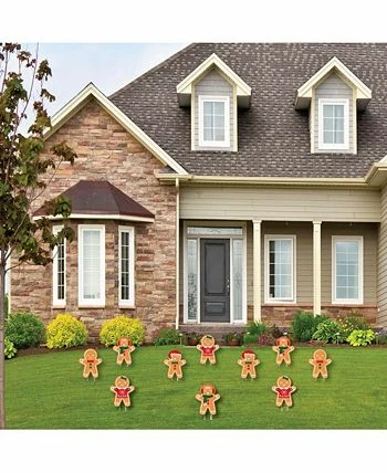Big Dot Of Happiness Gingerbread Christmas - Lawn Decor - Outdoor Holiday Party Yard Decor - 10 Pc 4 Big Dot Of Happiness Gingerbread Christmas - Lawn Decor - Outdoor Holiday Party Yard Decor - 10 Pc - Image 2