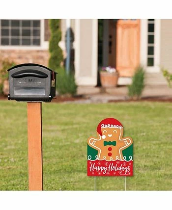Big Dot Of Happiness Gingerbread Christmas - Outdoor Lawn Sign - Holiday Party Yard Sign - 1 Pc 4 Big Dot Of Happiness Gingerbread Christmas - Outdoor Lawn Sign - Holiday Party Yard Sign - 1 Pc - Image 2