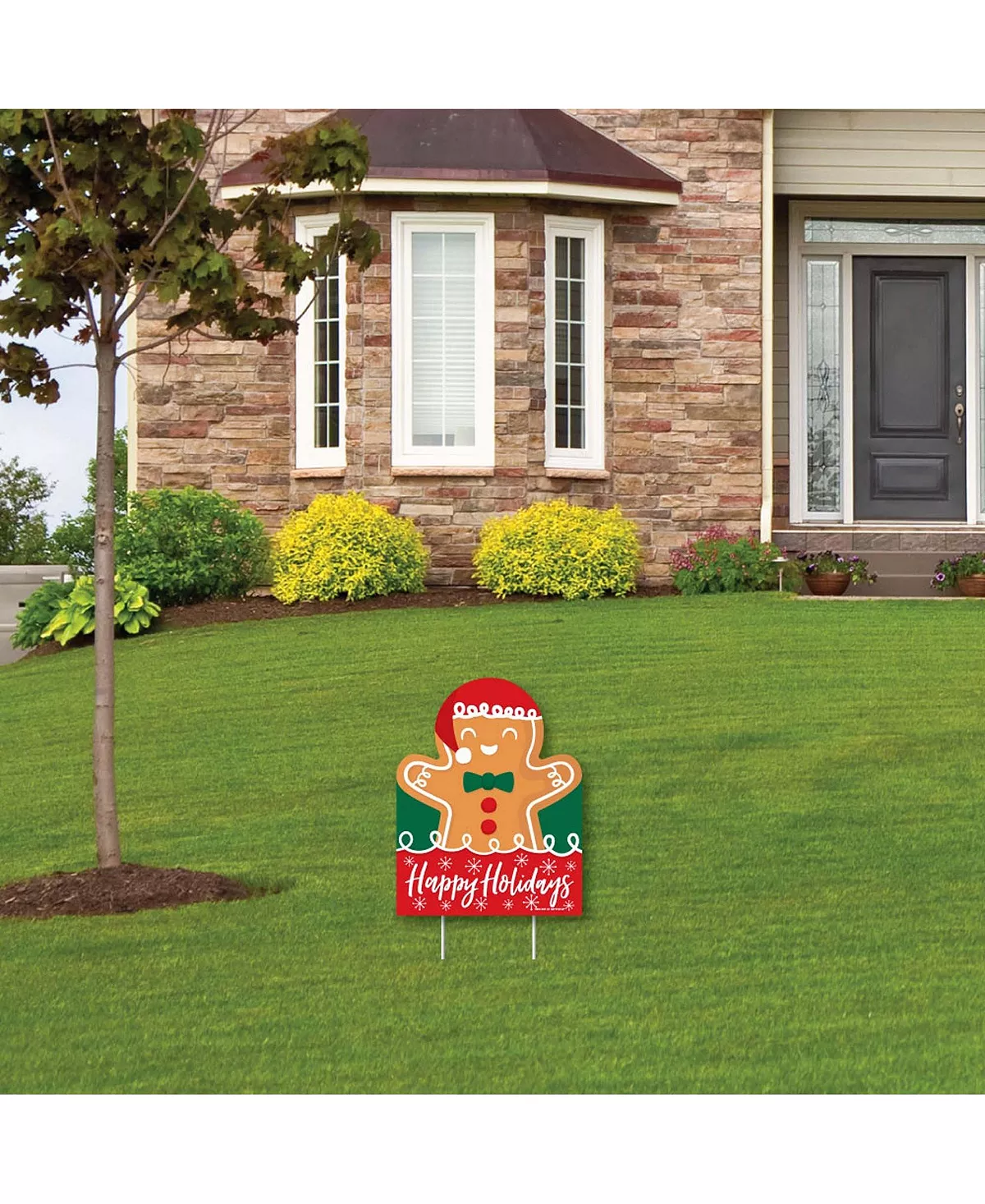 Big Dot Of Happiness Gingerbread Christmas - Outdoor Lawn Sign - Holiday Party Yard Sign - 1 Pc 5 Big Dot Of Happiness Gingerbread Christmas - Outdoor Lawn Sign - Holiday Party Yard Sign - 1 Pc - Image 3